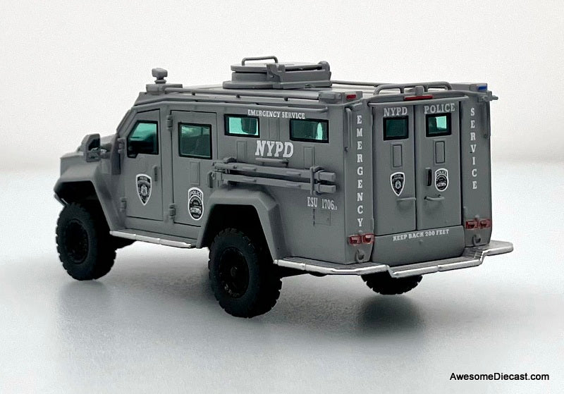 BearCat G3 Armored Vehicle w/Figures: NYPD 1:64 ABS Plastic Model Vehicle by MVA Models