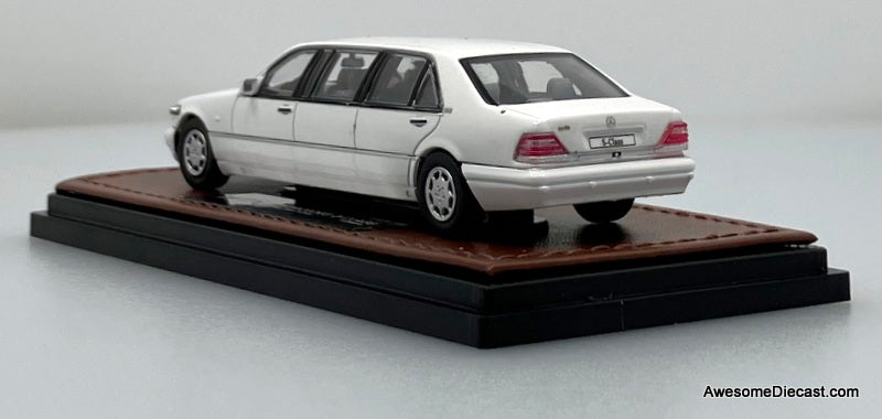 Mercedes Benz S600 (W140) Pullman Limousine, White 1:64 Diecast Model Car by WTX