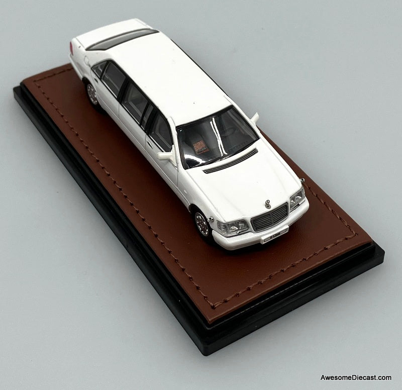 Mercedes Benz S600 (W140) Pullman Limousine, White 1:64 Diecast Model Car by WTX