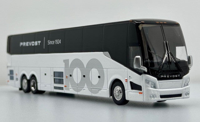 Prevost 100th Anniversary Bus Set 2024 H3-45 Coach and 1924 "Clarisse" Bus Models in 1:64 Scale By Iconic Replicas