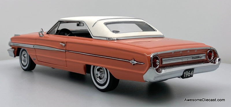1964 Ford Galaxie 500 Hard Top, Samoan Coral/White 1:18 Diecast Model Car by Sun Star