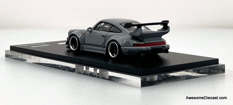 Porsche 964 RWB, Gray 1:64 Diecast Model Car by Time Micro