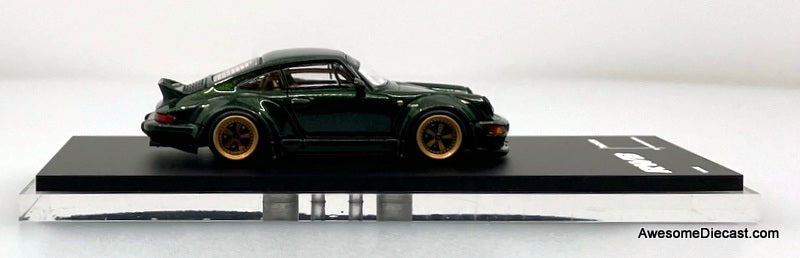 Porsche 964 RWB, Metallic Green 1:64 Diecast Model Car by Time Micro
