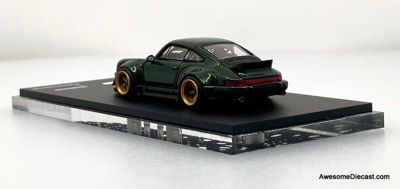 Porsche 964 RWB, Metallic Green 1:64 Diecast Model Car by Time Micro