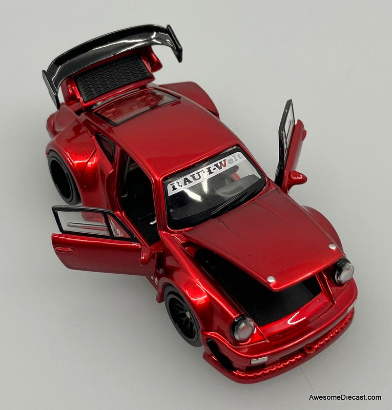 Porsche 930 RWB, Metallic Red 1:64 Diecast Model Car by FG Model
