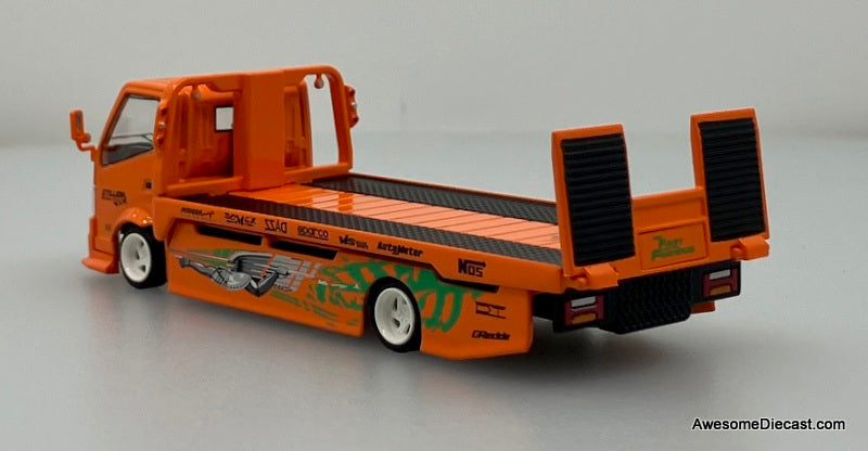 Hino H300 Flatbed Car Transporter: Fast & Furious Livery 1:64 Diecast Model Truck by Supcar