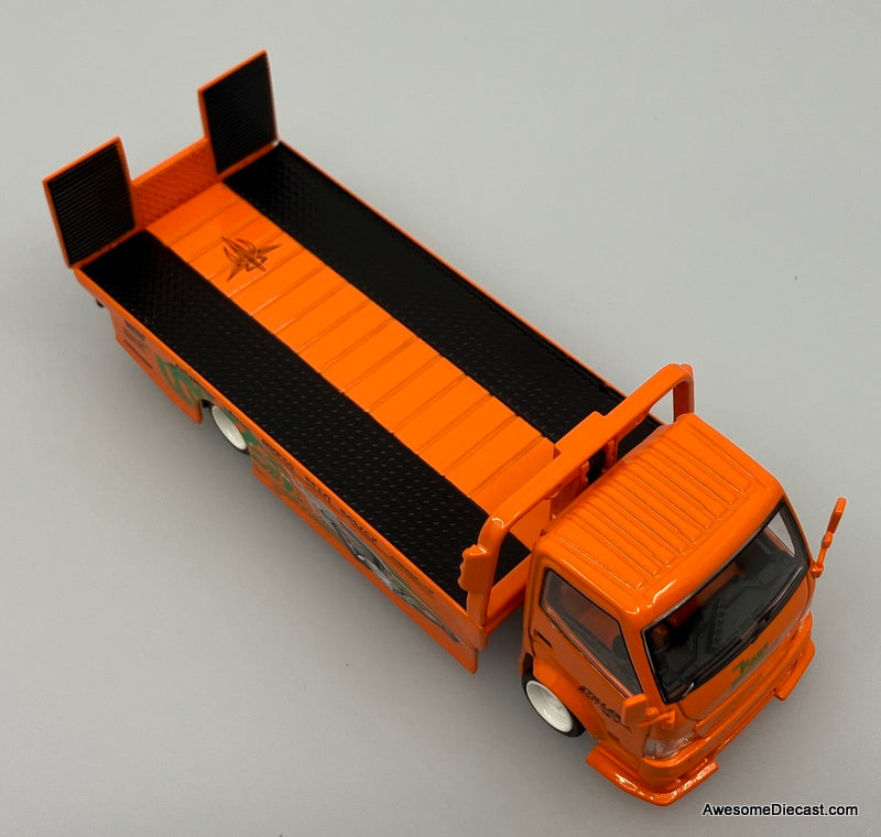 Hino H300 Flatbed Car Transporter: Fast & Furious Livery 1:64 Diecast Model Truck by Supcar