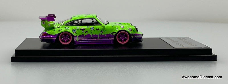 Porsche 964 RWB,  boo!nigan Magic Eye, Green/Purple Livery 1:64 Diecast Model Car by My Model Collect