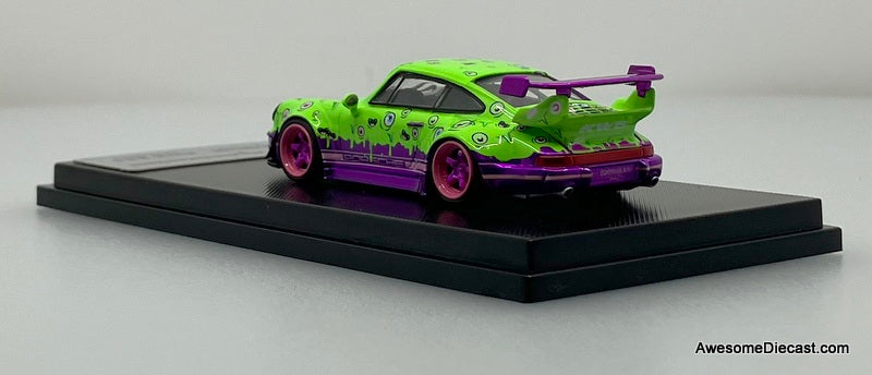Porsche 964 RWB,  boo!nigan Magic Eye, Green/Purple Livery 1:64 Diecast Model Car by My Model Collect