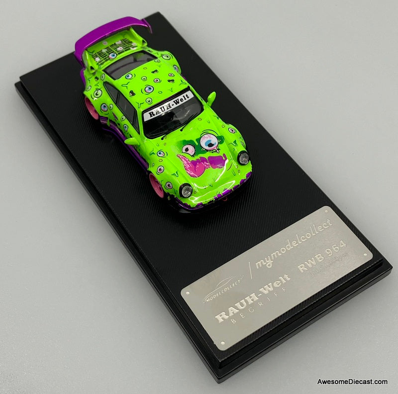 Porsche 964 RWB,  boo!nigan Magic Eye, Green/Purple Livery 1:64 Diecast Model Car by My Model Collect