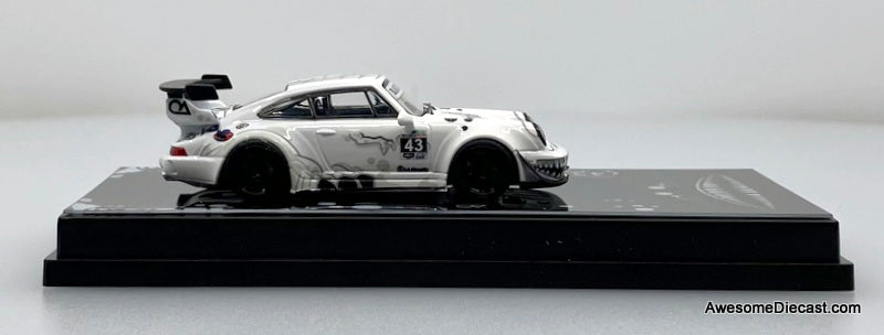 Porsche 964 RWB White Dragon 1:64 Diecast Model Car by DEcode