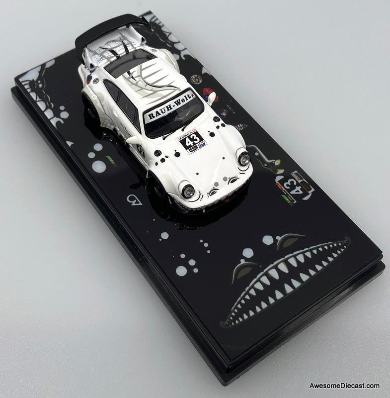Porsche 964 RWB White Dragon 1:64 Diecast Model Car by DEcode