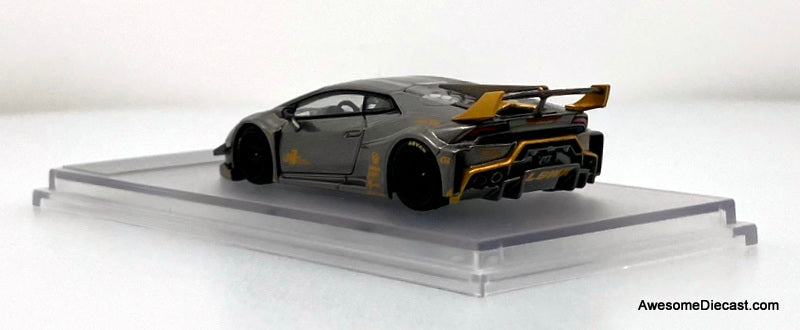 Lamborghini Hurcan GT LB-Silhouette, Gray/Gold 1:64 Diecast Model Car by King Model