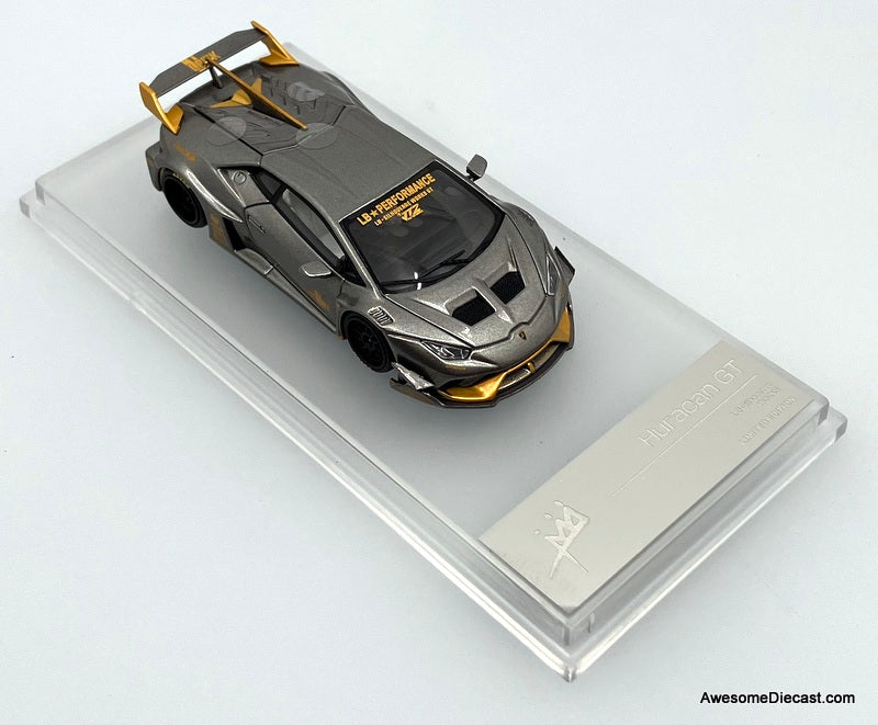 Lamborghini Hurcan GT LB-Silhouette, Gray/Gold 1:64 Diecast Model Car by King Model