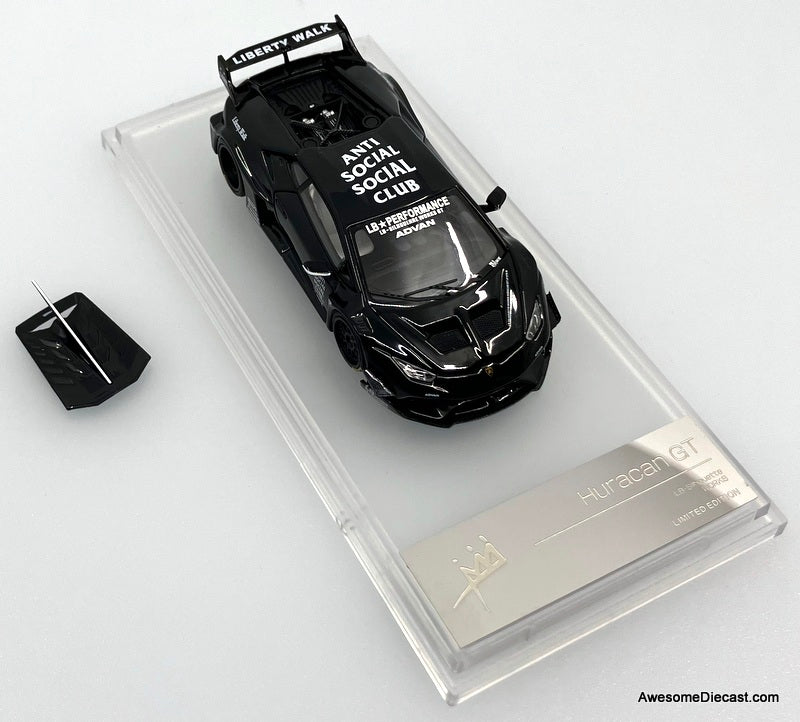 Lamborghini Hurcan GT LB-Silhouette, Black 1:64 Diecast Model Car by King Model