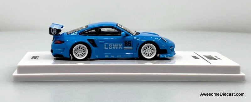 Porsche 997 LBWK, Light Blue 1:64 Diecast Model Car by Inno64