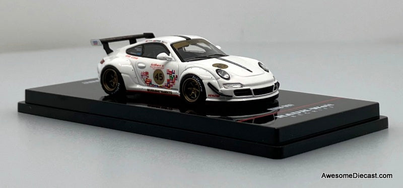 Porsche 997 RWB, White "Musashi Yamato" 1:64 Diecast Model Car by Inno64