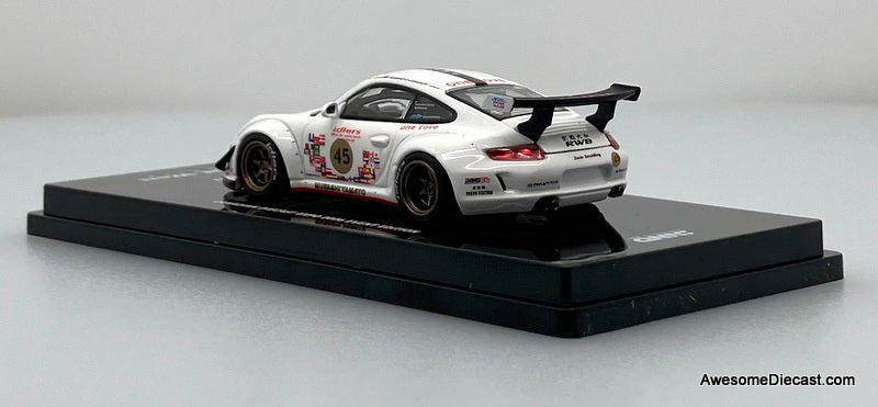 Porsche 997 RWB, White "Musashi Yamato" 1:64 Diecast Model Car by Inno64