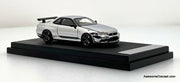 Nissan Skyline GT-R R34 V-Spec II, Chrome Silver 1:64 Diecast Model Car by MotorHelix