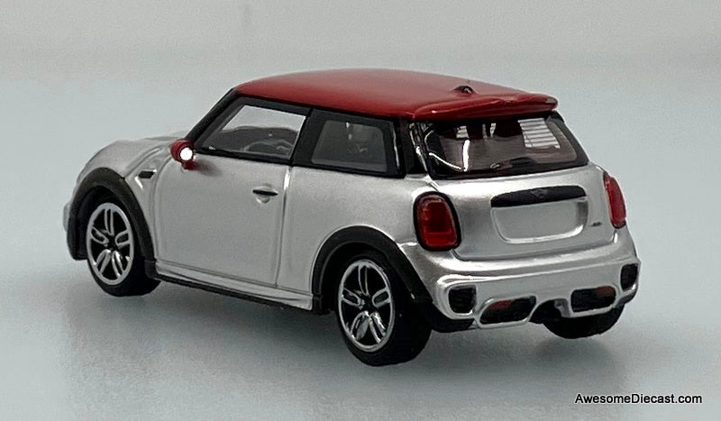 Mini Cooper John Cooper Works, Silver/Red 1:64 Diecast Model Car by Stance Hunters