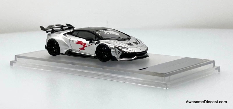 Darwin Pro Lamborghini Huracan Lilith, Silver Metallic 1:64 Diecast Model Car by King Model