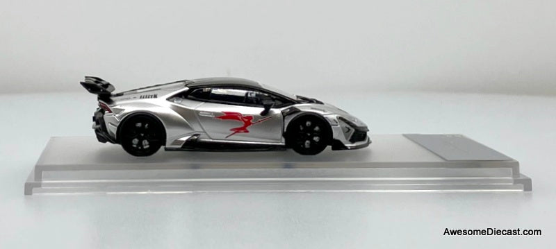Darwin Pro Lamborghini Huracan Lilith, Silver Metallic 1:64 Diecast Model Car by King Model
