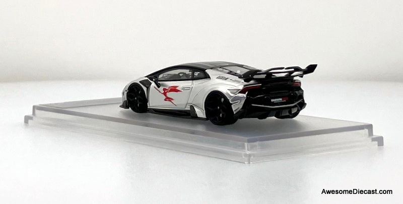 Darwin Pro Lamborghini Huracan Lilith, Silver Metallic 1:64 Diecast Model Car by King Model