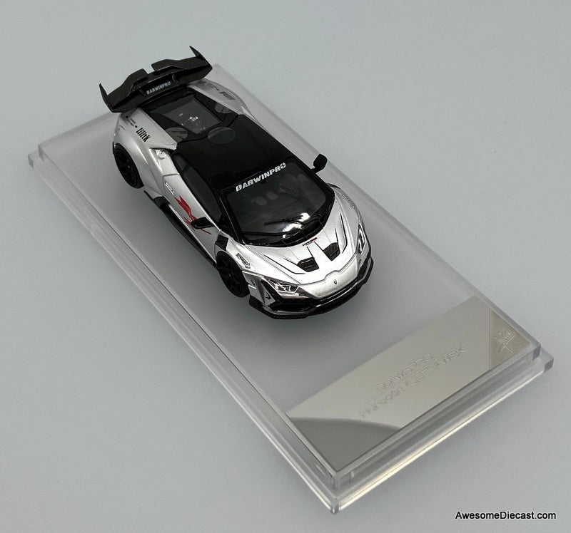 Darwin Pro Lamborghini Huracan Lilith, Silver Metallic 1:64 Diecast Model Car by King Model