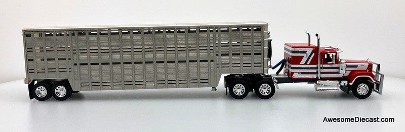Mack Super Liner Sleeper Tractor w/Wilson 45' Livestock Trailer 1:64 Diecast Model Truck DCP by FG