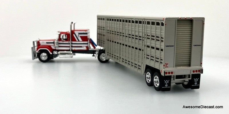 Mack Super Liner Sleeper Tractor w/Wilson 45' Livestock Trailer 1:64 Diecast Model Truck DCP by FG