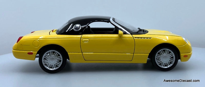 Ford Thunderbird Convertible (Hard Top On), Metallic Yellow 1:18 Diecast Model Car by Maisto