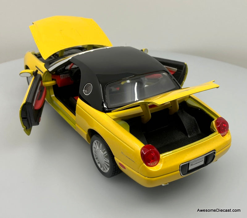 Ford Thunderbird Convertible (Hard Top On), Metallic Yellow 1:18 Diecast Model Car by Maisto