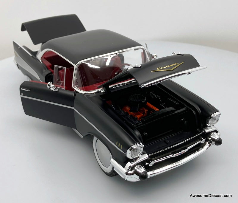 1957 Chevrolet Bel Air Coupe, Matte Black 1:18 Diecast Model Car by Maisto