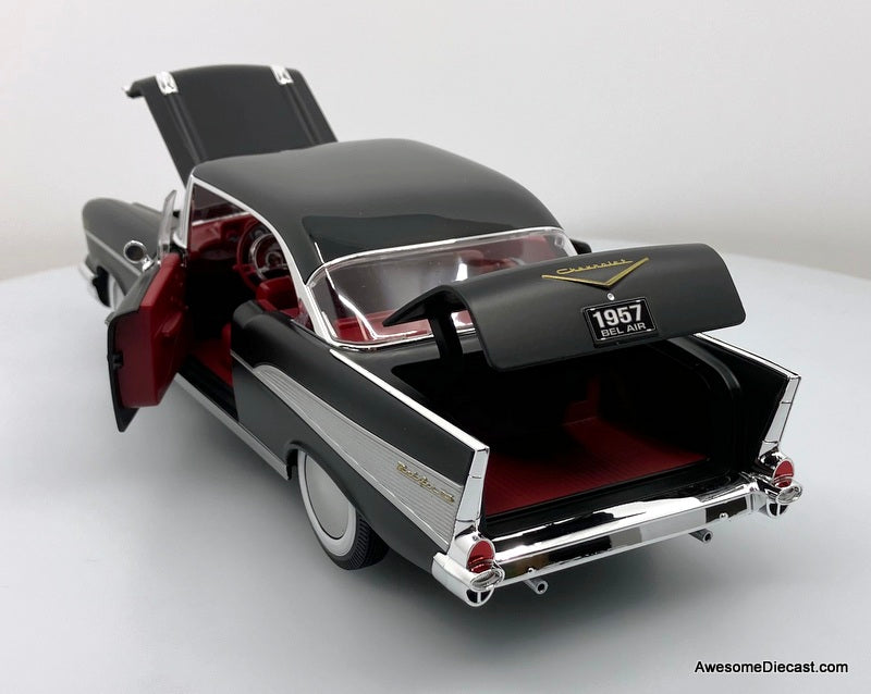 1957 Chevrolet Bel Air Coupe, Matte Black 1:18 Diecast Model Car by Maisto