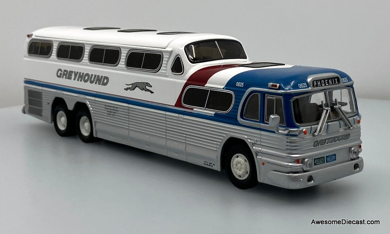 GM PD-4501 Greyhound SceniCruiser: Destination Phoenix 1:50 Diecast Model Bus by Corgi