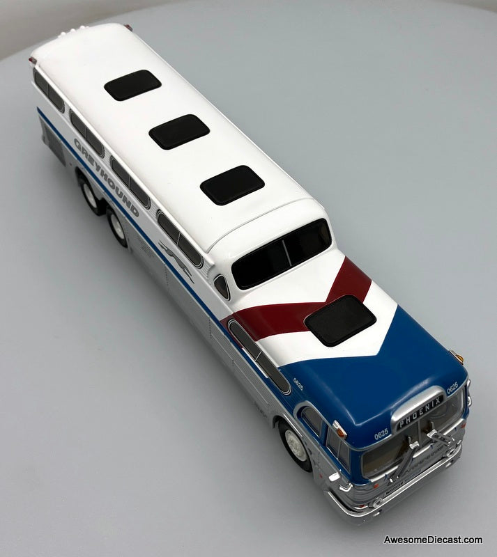 GM PD-4501 Greyhound SceniCruiser: Destination Phoenix 1:50 Diecast Model Bus by Corgi