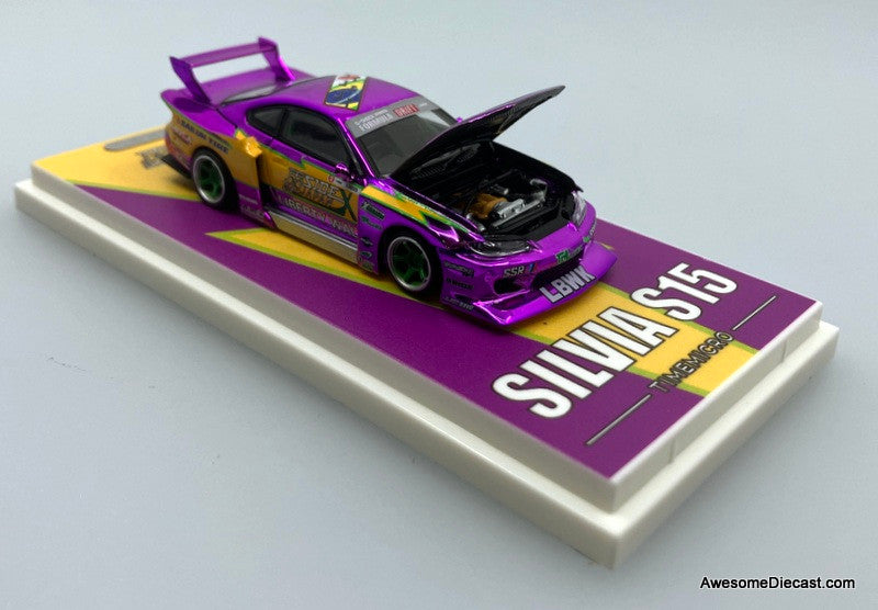 Nissan Silvia S15 Liberty Walk LBWK, Purple Lightning 1:64 Diecast
