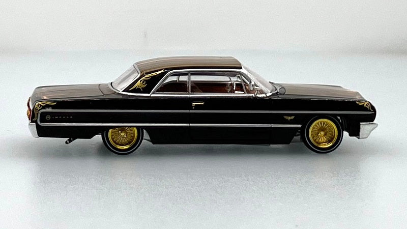 1964 Chevrolet Impala SS Lowrider, Brown/Custom 1:64 diecast Model Car by 97M