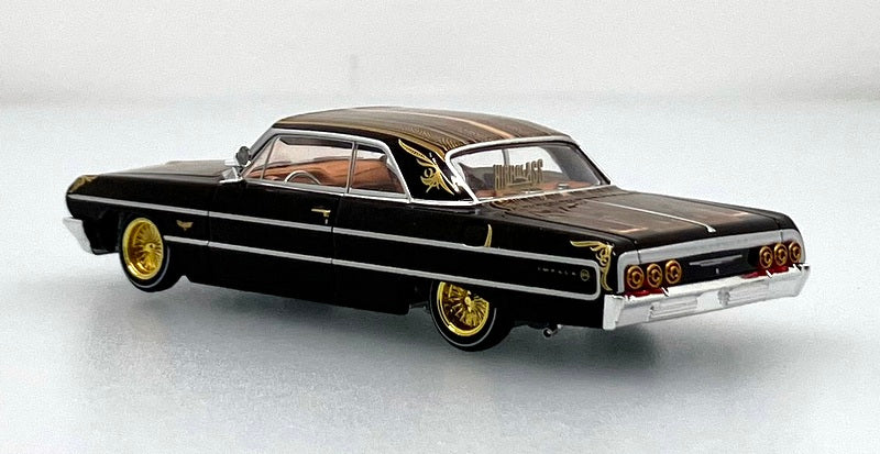 1964 Chevrolet Impala SS Lowrider, Brown/Custom 1:64 diecast Model Car by 97M