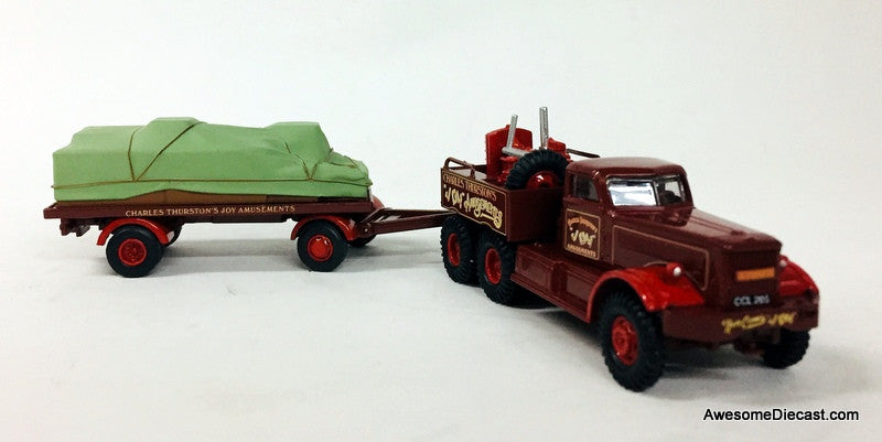Oxford 1:76 Diamond T Generator Truck & Flatbed Trailer: Charles Thurston's Joy Amusements