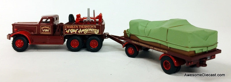 Oxford 1:76 Diamond T Generator Truck & Flatbed Trailer: Charles Thurston's Joy Amusements