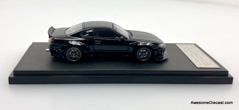 Nissan Silvia S15 Rocket Bunny, Matte Black 1:64 Diecast Model Car by Street Warrior