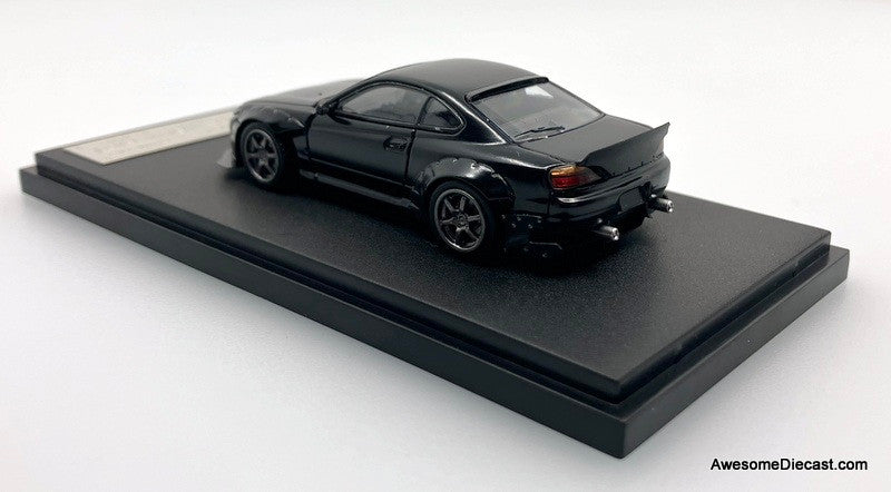 Nissan Silvia S15 Rocket Bunny, Matte Black 1:64 Diecast Model Car