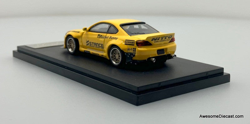 Nissan Silvia S15 Rocket Bunny, Yellow 1:64 Diecast Model Car by Street Warrior