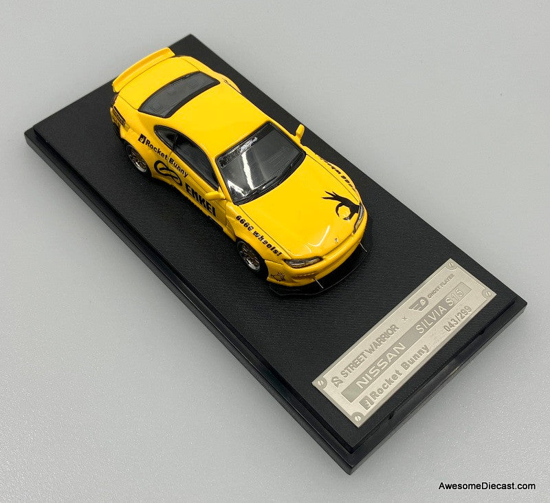 Nissan Silvia S15 Rocket Bunny, Yellow 1:64 Diecast Model Car by Street Warrior