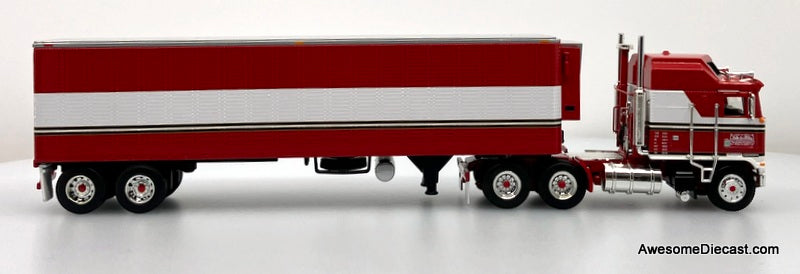 RARE!! Kenworth K100 COE Aerodyne Sleeper Cac w/40' Vintage Refrigerated Trailer: BJ & The Bear 1:64 Diecast Model Truck DCP by FG