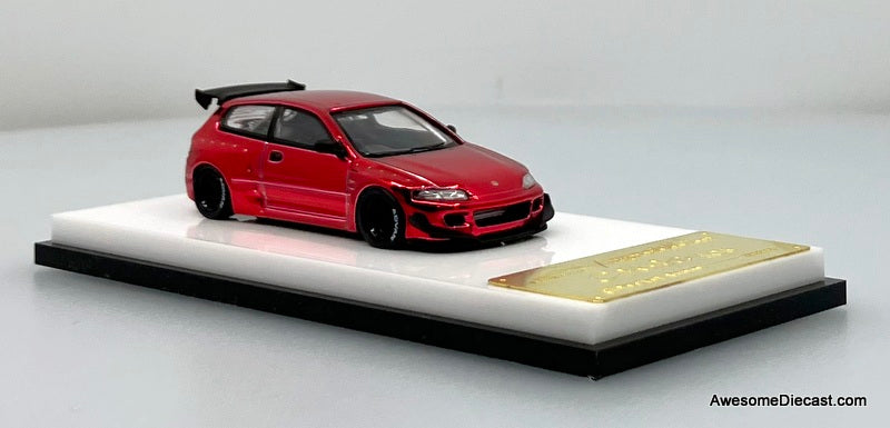 Honda Civic EG6, Red Chrome 1:64 Diecast Model Car by My Model Collect