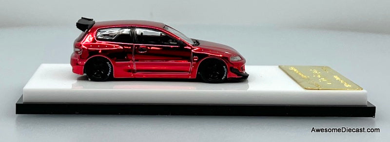 Honda Civic EG6, Red Chrome 1:64 Diecast Model Car by My Model Collect