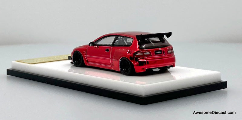 Honda Civic EG6, Red Chrome 1:64 Diecast Model Car by My Model Collect