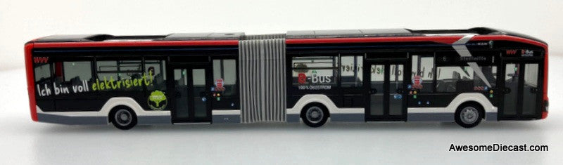 MAN Lions City 18 Articulated Bus: Wurzburge 1:87 ABS Plastic Model Bus by Rietze